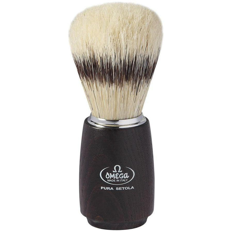 Omega Omega Banded Boar Shaving Brush Dark Ash Wood #11712 Shaving Brush