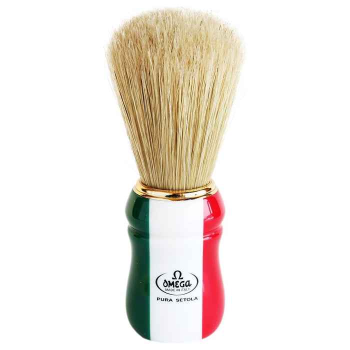 Omega 21762 - Boar Bristle "italian Flag" Shaving Brush