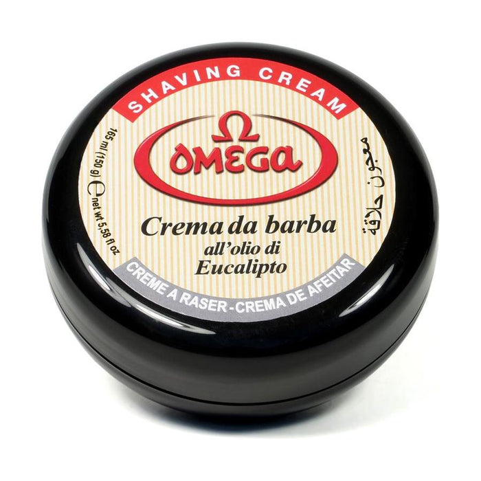 Omega Eucalyptus Shaving Cream Black Bowl 5.2Oz
