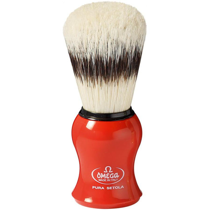 Omega Pure Bristle Shaving Brush With Red Handle #80265