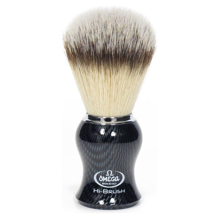 Omega Synthetic Nylon Shaving Brush Carbon Fiber Look #46650