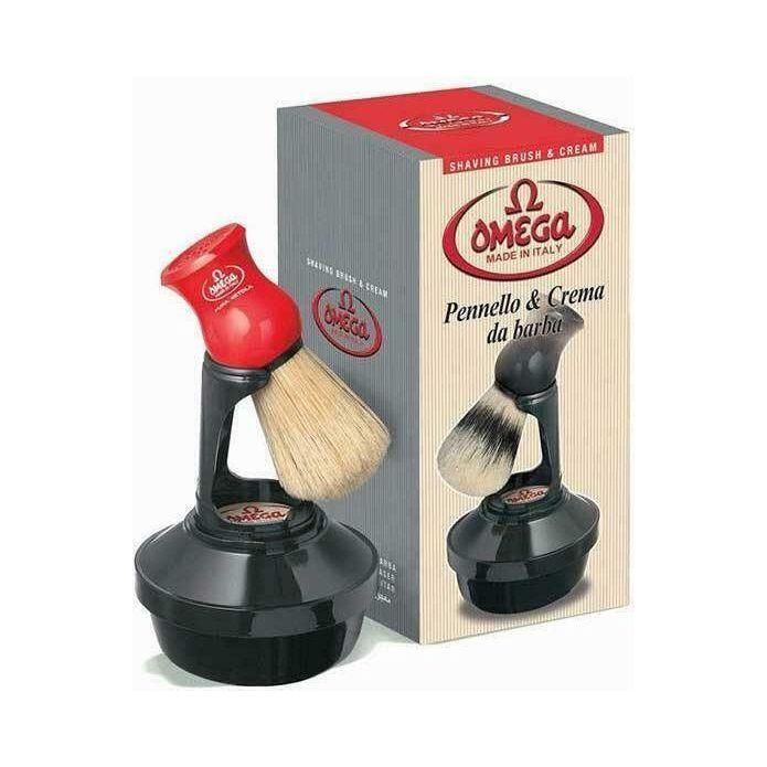 Omega Omega Shaving Boar Brush & Shaving Cream Bowl 150g Shaving Brush & Cream