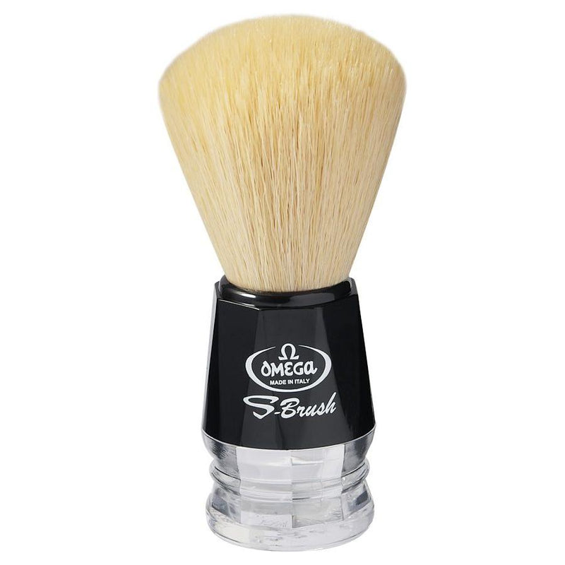 Omega Omega S-Brush Synthetic Fibre Shaving Brush With Black Handle Shaving Brush