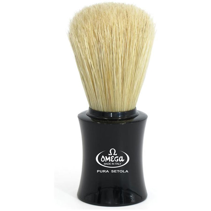 Omega Shaving Brush Pure Bristle Black Handle #11818