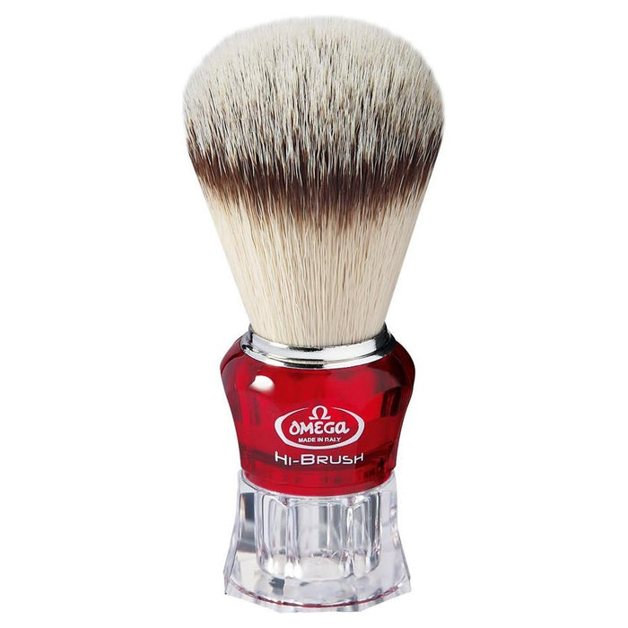Omega Premium Hi-Brush Synthetic Fiber Shave Brush Red #40652