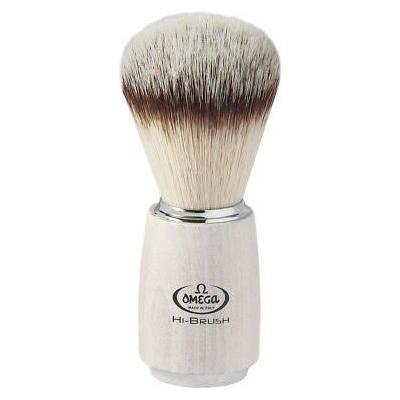 Omega Omega Hi Brush Nylon Shave Brush White Wood  #0146711 Shave Brush Light Gray
