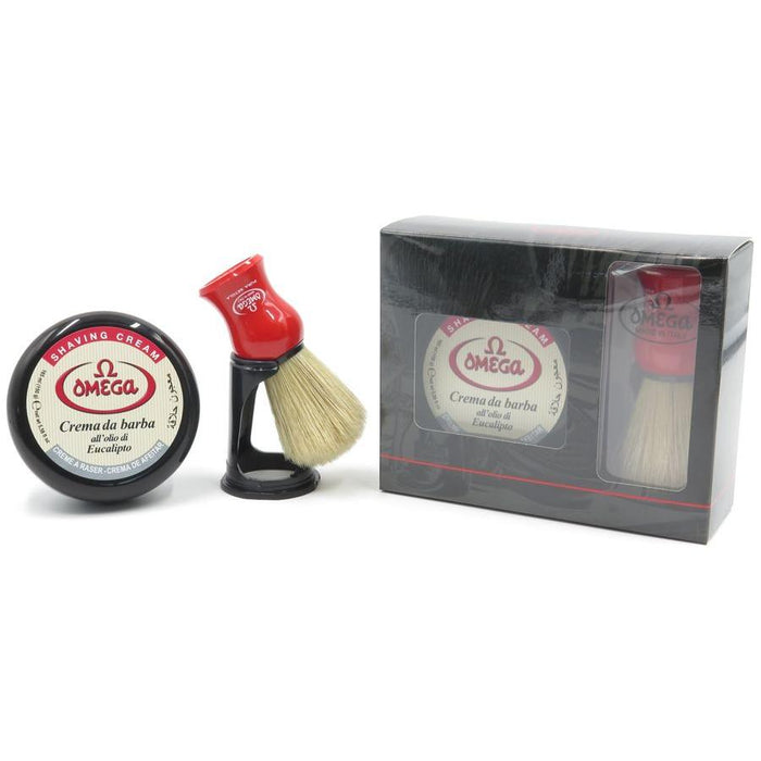 Omega Cream Gift Box + Shaving Brush With Support #80065