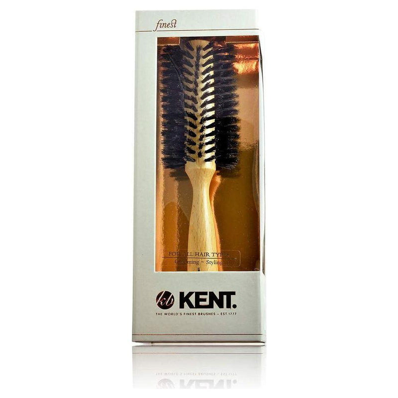 KENT Kent LBR2 Finest Ladies Pure Black Boar Bristle Radial Hair Brus Hair Brush Light Gray