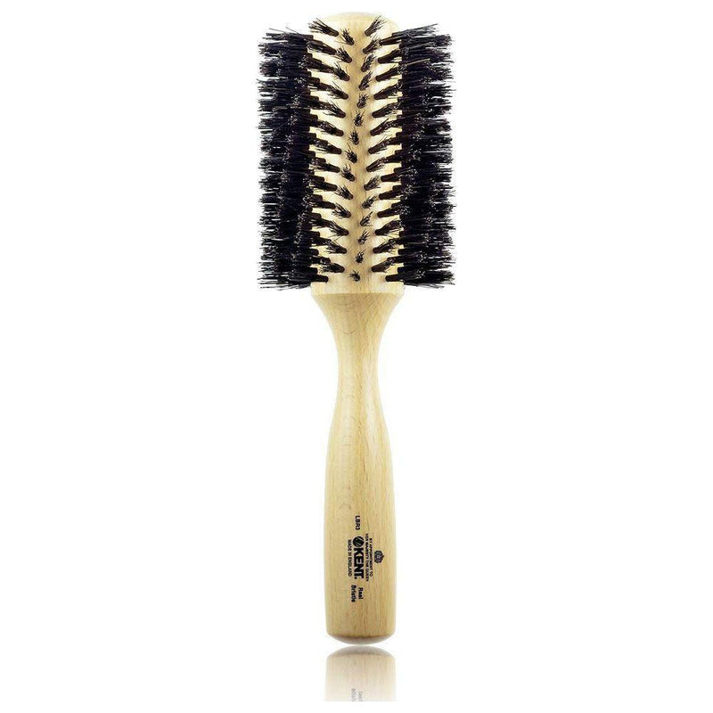 KENT Kent LBR3 Finest Ladies Large Radial Pure Black Bristle Hair Brush Hair Brush