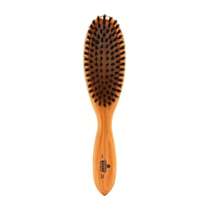 KENT Kent LC22 Finest Ladies Oval Grooming Hair Brush. Pure Black Bristle Hair Brush Chocolate