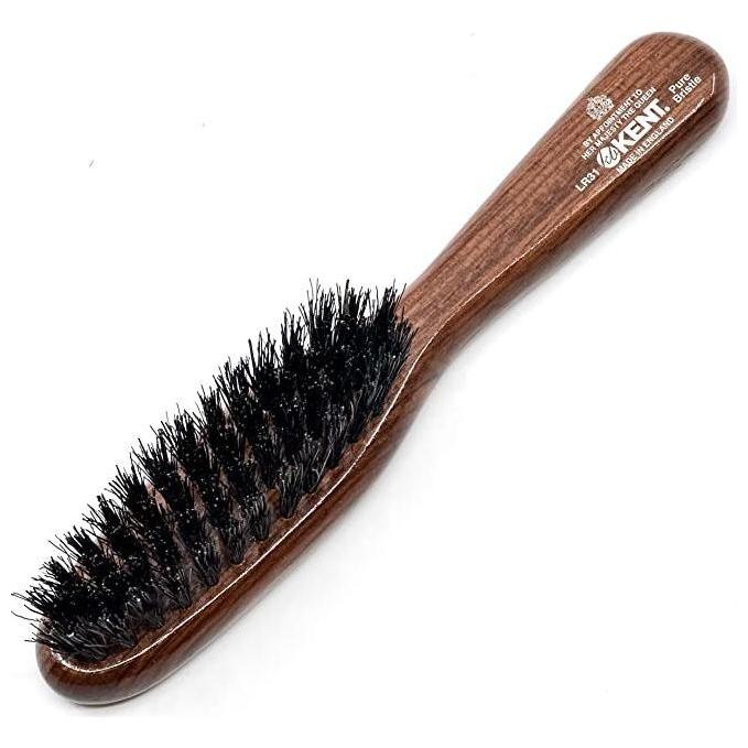 KENT Kent LR31 Handbag Purse Danta Wood Hair Brush. 100% Pure Black Bristle Hair Brush