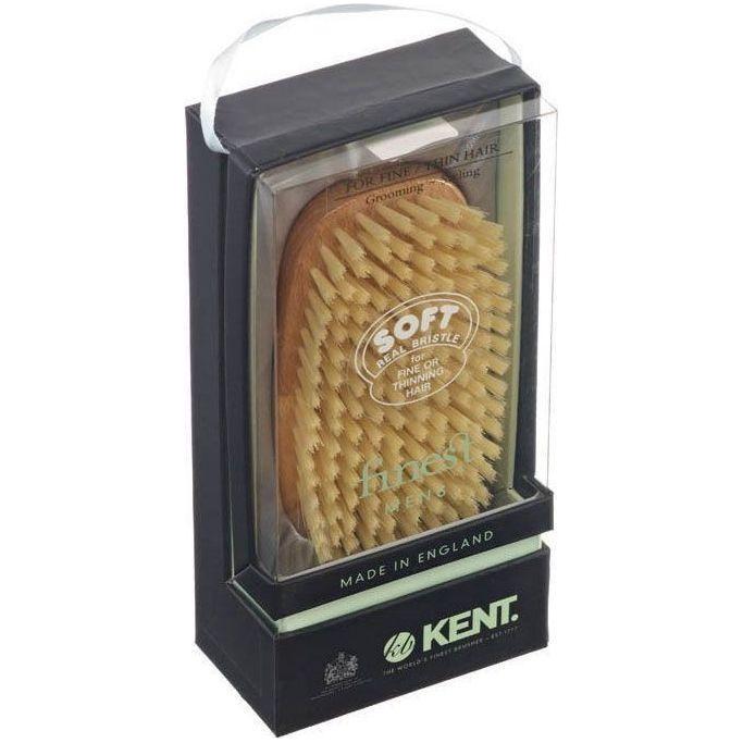 KENT Kent MS23D Men's Club Hair Brush Soft White Bristle. Sensitive Scalps Hair Brush Dim Gray