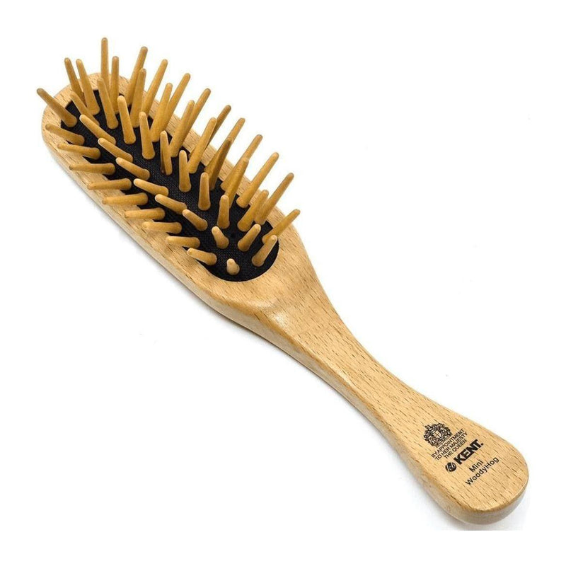 KENT Kent Mini Hog - Wood Model No. K Miniwood Hair Brush Tan