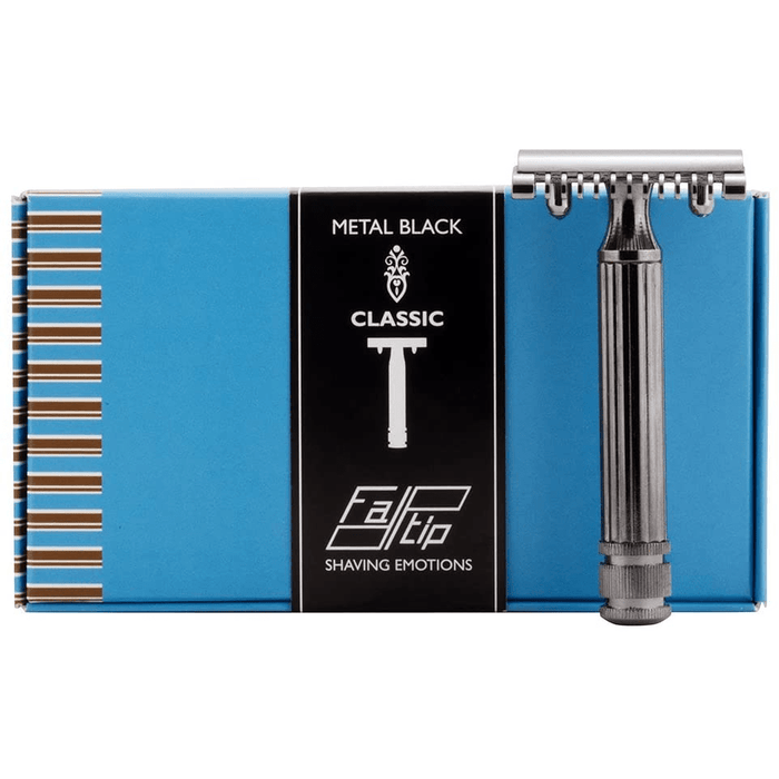 Fatip Grande Open Comb Double Edge Safety Razor Gun Metal Black 42109
