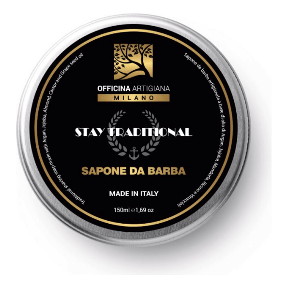 Officina Artigiana Milano Officina Artigiana Milano Stay Traditional Shaving Soap in Glass Jar 150ml Shaving Soap