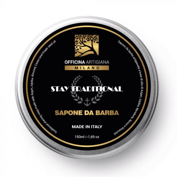 Officina Artigiana Milano Stay Traditional Shaving Soap in Glass Jar 150ml