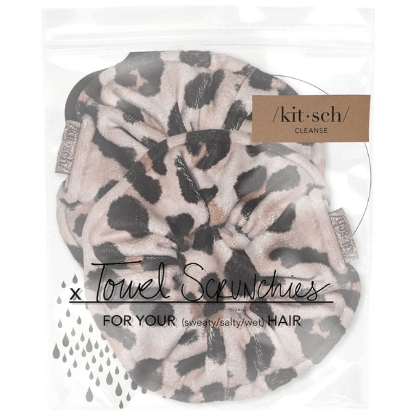 KITSCH Kitsch Towel Scrunchies Leopard Hair Scrunchies