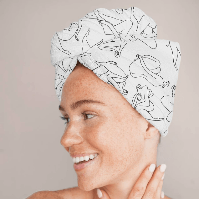 KitSch Microfiber Hair Towel body Positive Nude Figure Drawing