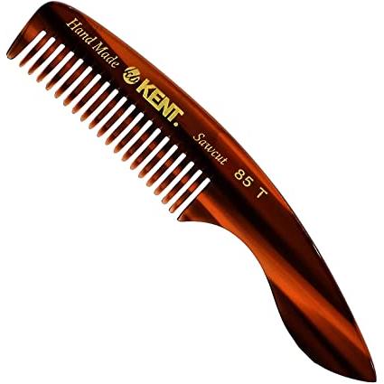 KENT Kent 4.75 Saw-Cut Fine Beard And Mustache Handmade Pocket Comb (85T) Beard and Mustache Comb