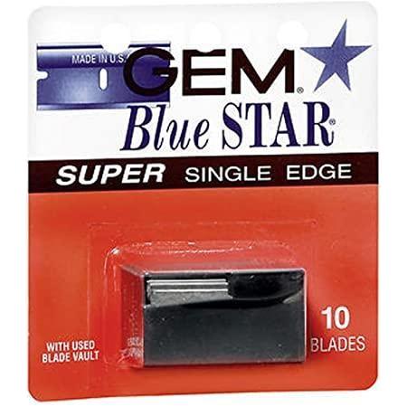 Gem Gem Blue Star Super Single Edge 10 Blades Shaving & Grooming Chocolate
