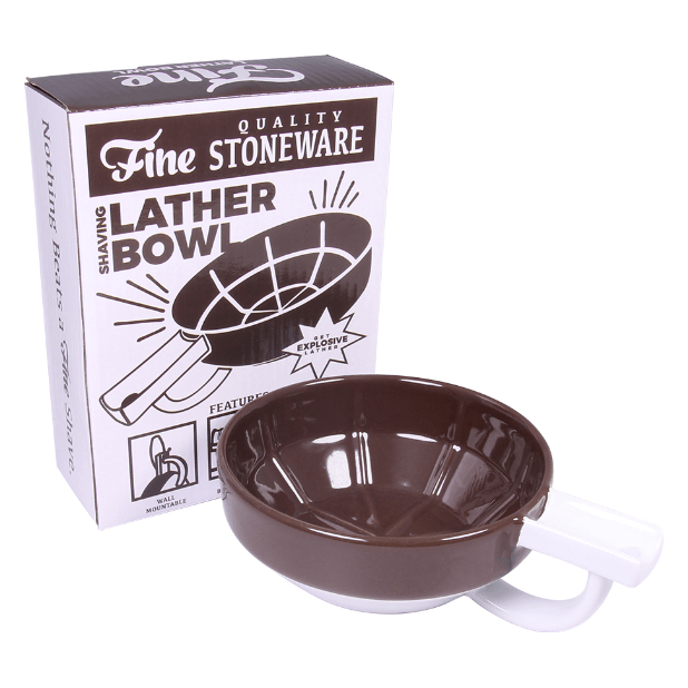 Fine Wet Shave Lather Bowl Brown & White