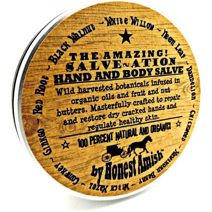 Honest Amish ALL Natural Hand and Body Salve - Dry - Cracked - Repair- Organic - Herbal Remedy  4 Oz