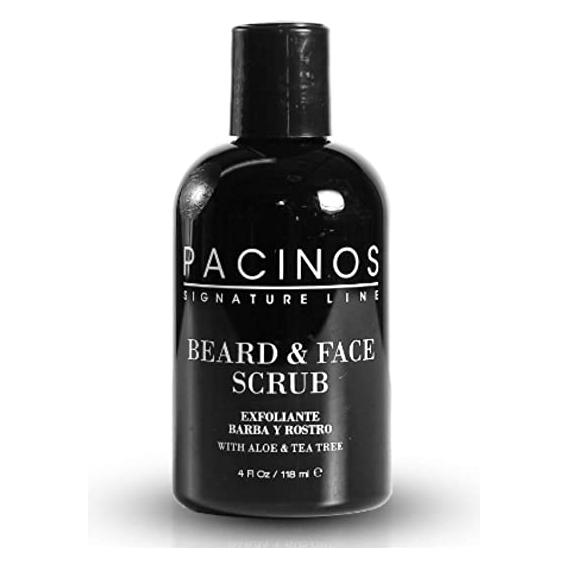 Pacinos Shave System Aloe & Tea Tree Beard & Face Scrub 4 Oz
