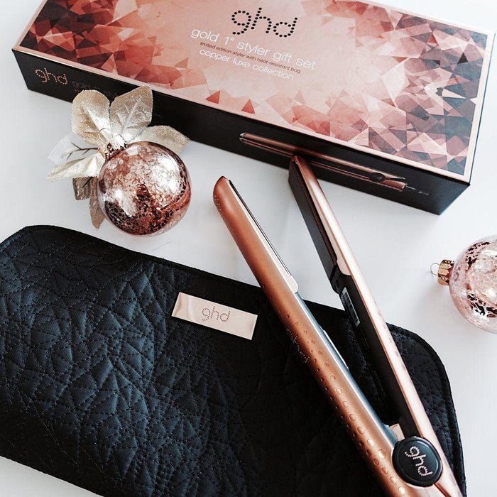 GHD Gold 1" Styler Gift Set Limited Edition Styler With Heatresistant Bag