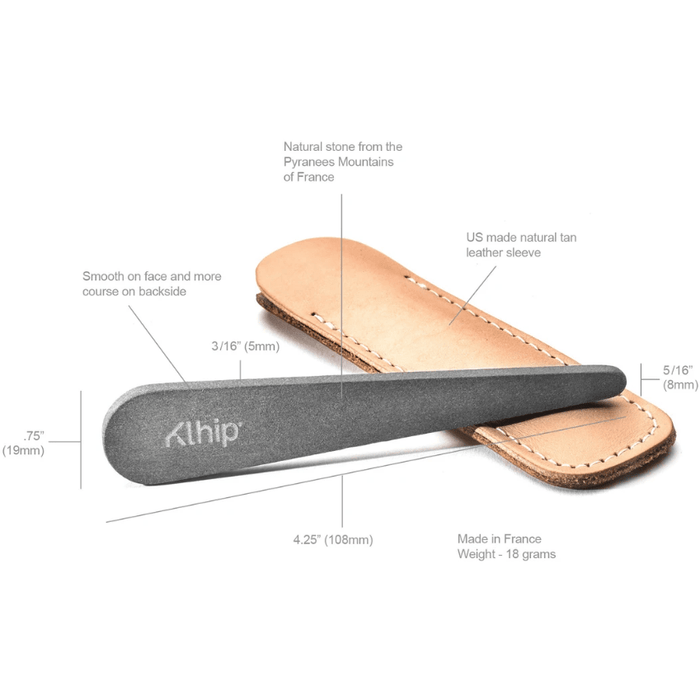 Klhip Natural Stone Nail File With Leather Case
