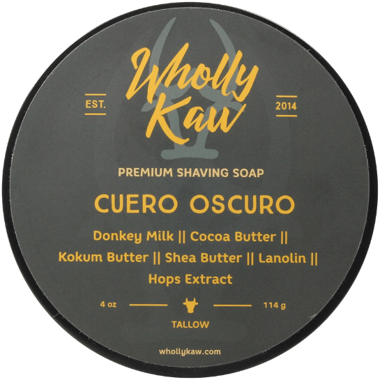 Wholly Kaw Cuero Oscuro Tallow Shaving Soap 4 Oz