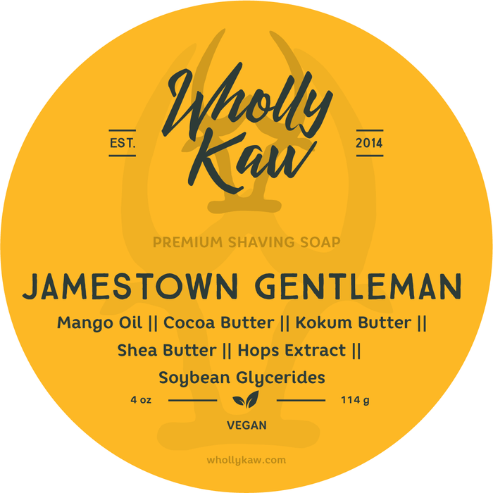 Wholly Kaw Jamestown Gentleman Vegan Shaving Soap 4 Oz