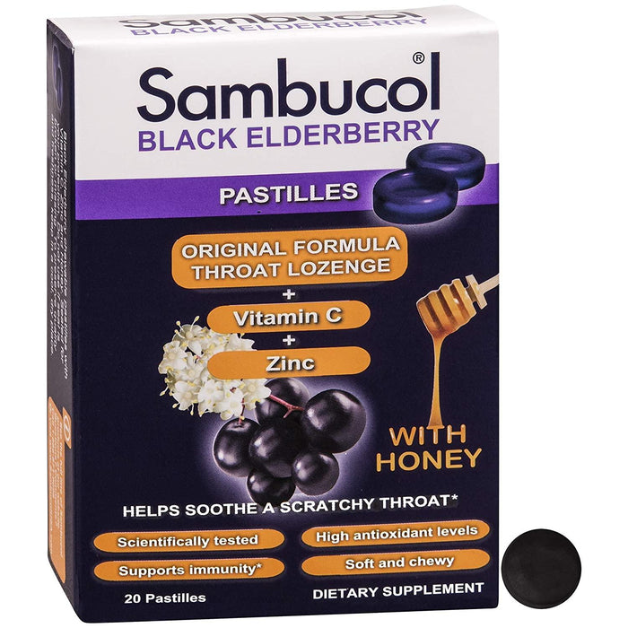 Nature's Way Sambucol Black Elderberry Pastilles With Honey 20ct