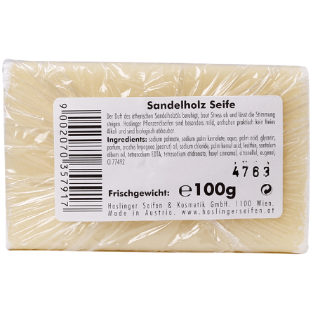 Haslinger Haslinger Sandalwood Soap 100g Bar Soap