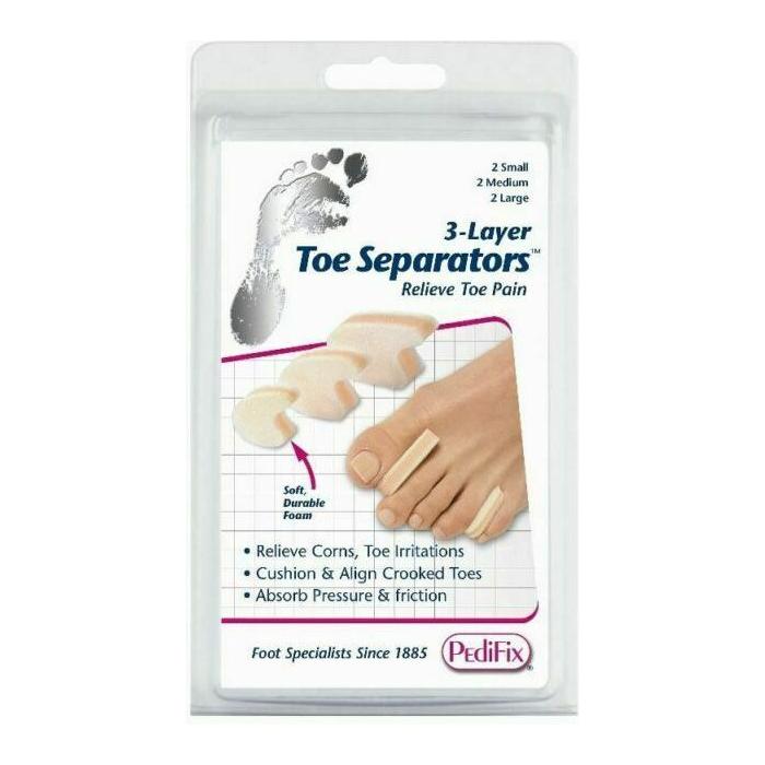 PediFix 3-Layer Toe Separators 6 Count Large