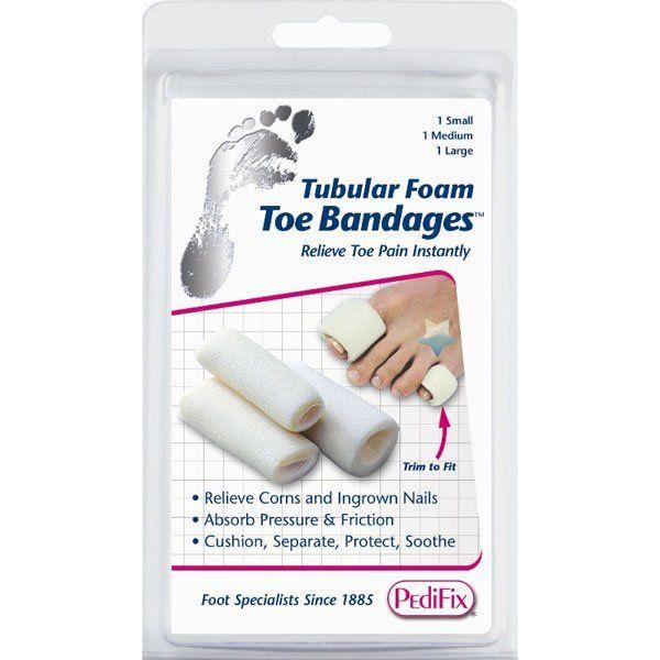 PediFix Tubular Foam Toe Bandages Medium 3 ct