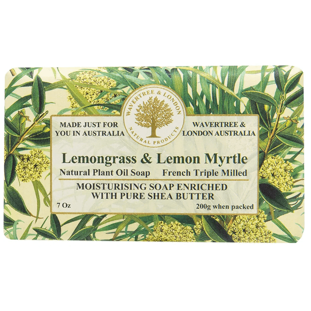 Wavertree & London Lemongrass & Lemon Myrtle Natural Luxury Soap Bar 7 Oz