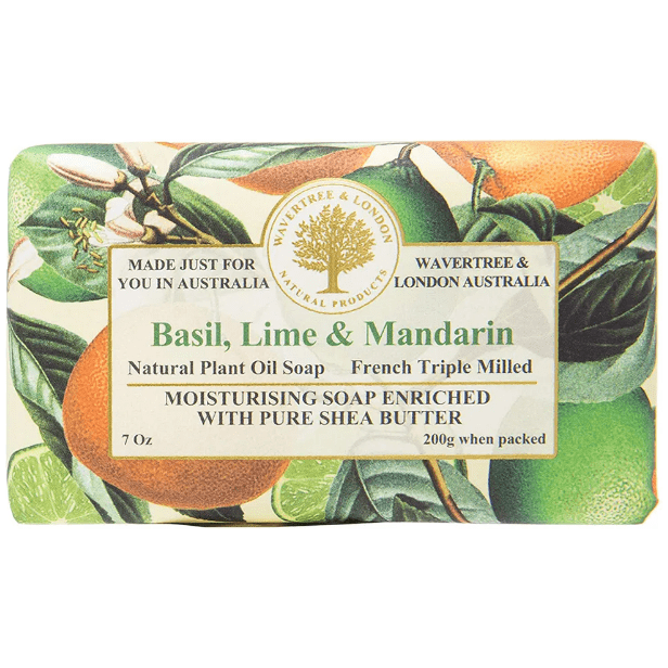 Wavertree & London Wavertree & London Basil Lime Mandarin Natural Luxury Soap Bar 7 Oz Luxury Soap Bar