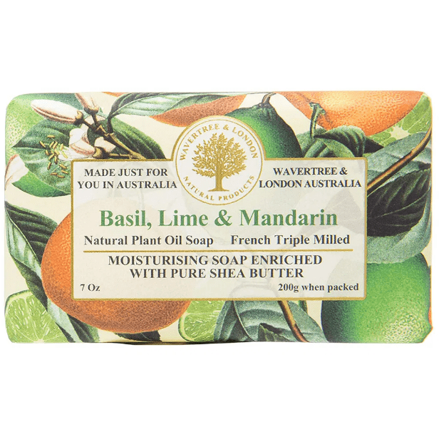 Wavertree & London Basil Lime Mandarin Natural Luxury Soap Bar 7 Oz