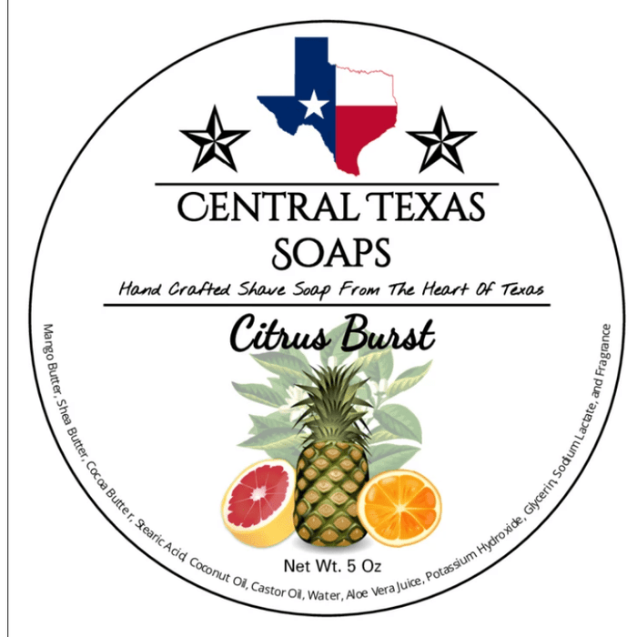 Central Texas Soaps Citrus Burst Shaving Soap 5 Oz