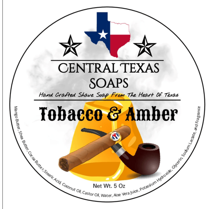 Central Texas Soaps Tobacco & Amber Shaving Soap 5 Oz