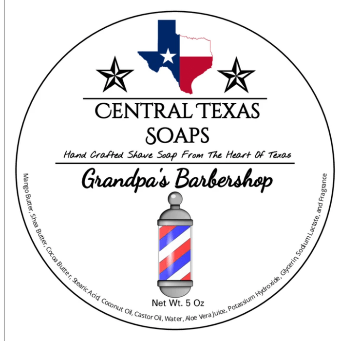 Central Texas Soaps Grandpa's Barbershop Shaving Soap 5 Oz
