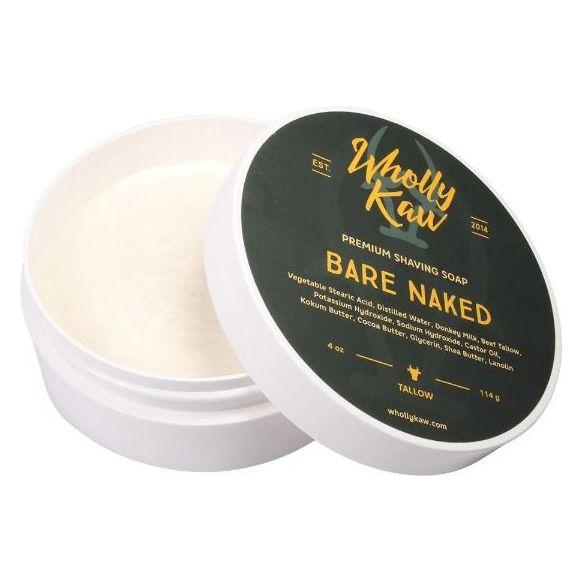 Wholly Kaw Bare Naked Tallow Shaving Soap 4 Oz