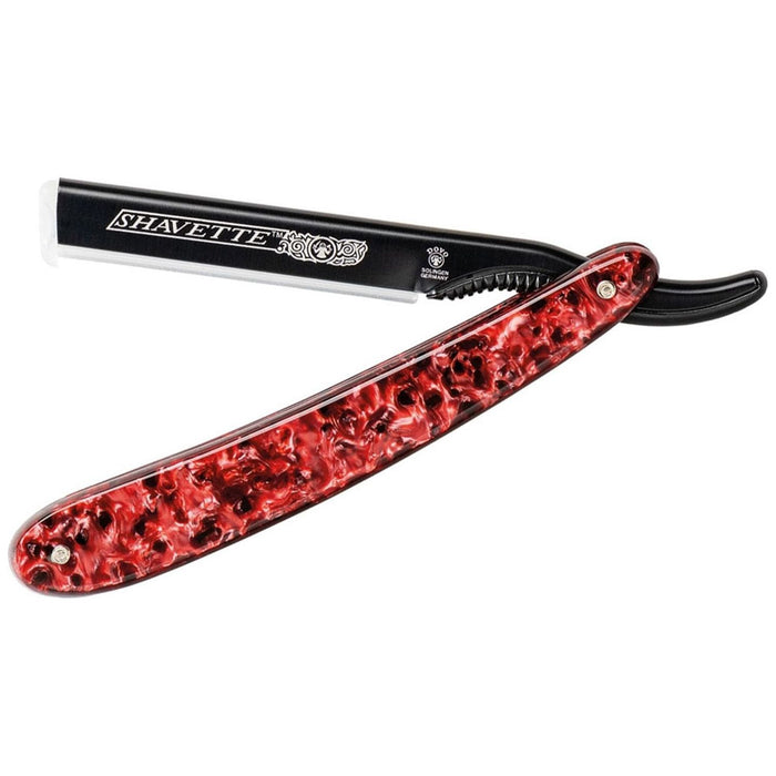 Merkur Dovo Shavette Razor Knife 3.5" Aluminum Blade Red/black Acrylic Handle 201031