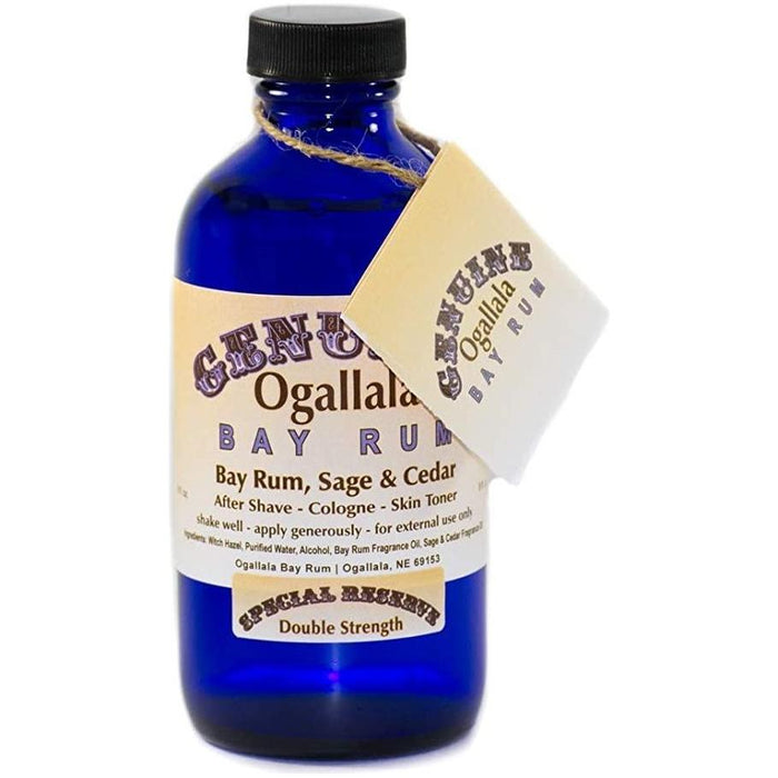 Ogallala Bay Rum, Sage & Cedar Double Strength Special Reserve Pre-Shave After Shave - Skin Toner 8 Oz
