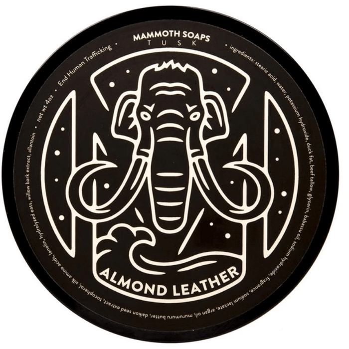 House of Mammoth Almond Leather Shaving Soap 4 Oz