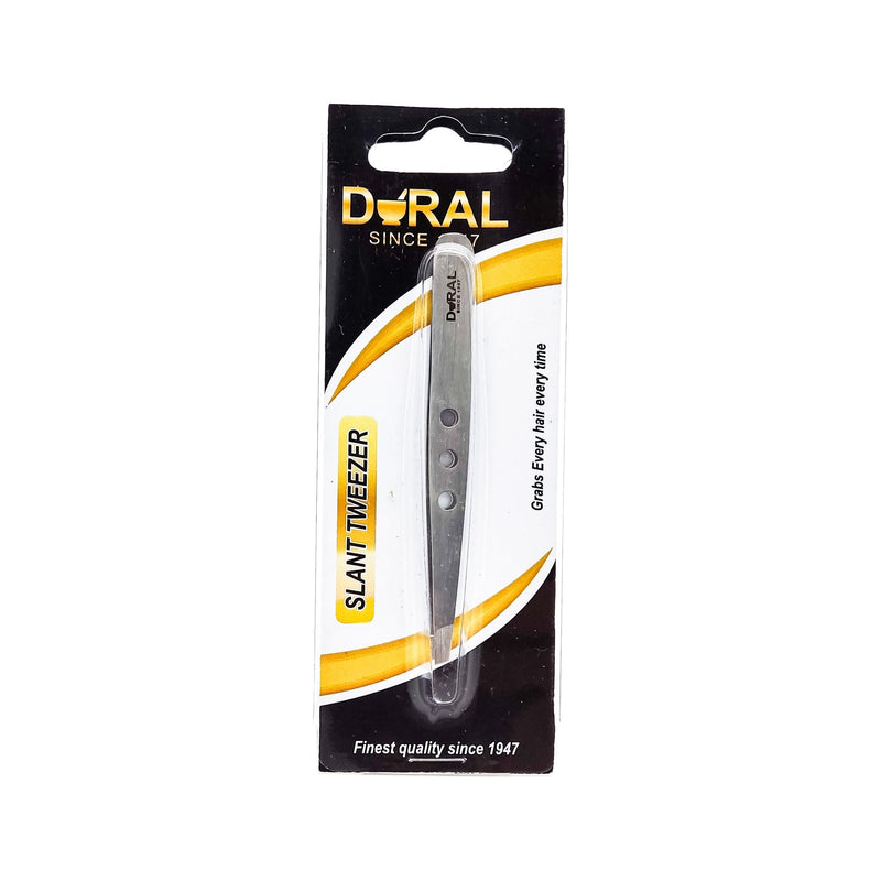 Dural Dural Slant Tweezer Classic Triple Dots Silver Tweezers