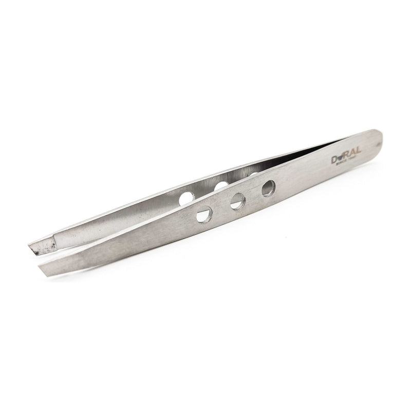 Dural Dural Slant Tweezer Classic Triple Dots Silver Tweezers