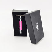Dural Dural Heavy Stroud Head Double Edge Safety Razor Duty Pink/Silver + Pouch Safety Razor