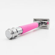 Dural Dural Heavy Stroud Head Double Edge Safety Razor Duty Pink/Silver + Pouch Safety Razor