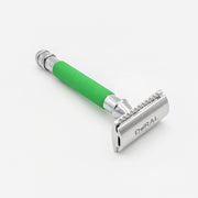 Dural Dural Heavy Stroud Head Double Edge Safety Razor Duty Green/Silver + Pouch Safety Razor